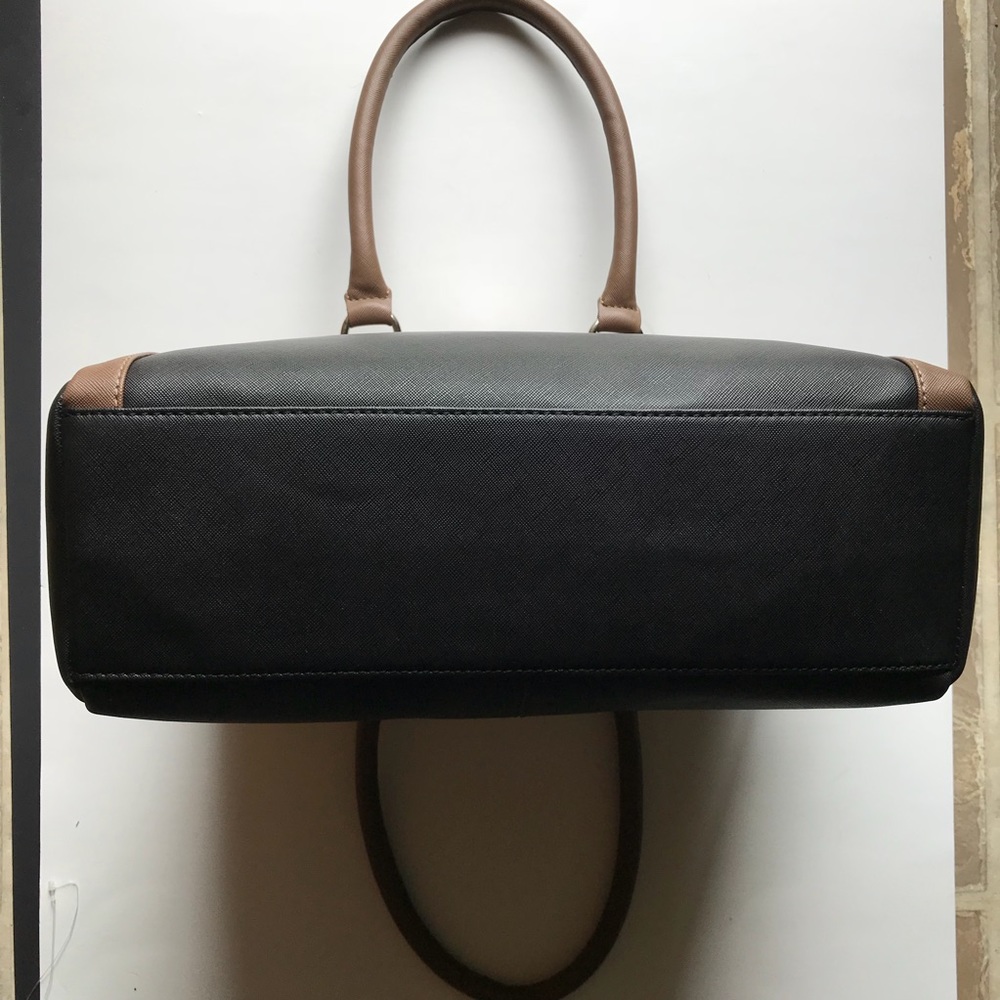CROSS leather zip shoulder bag purse black brown - Picture 4 of 6